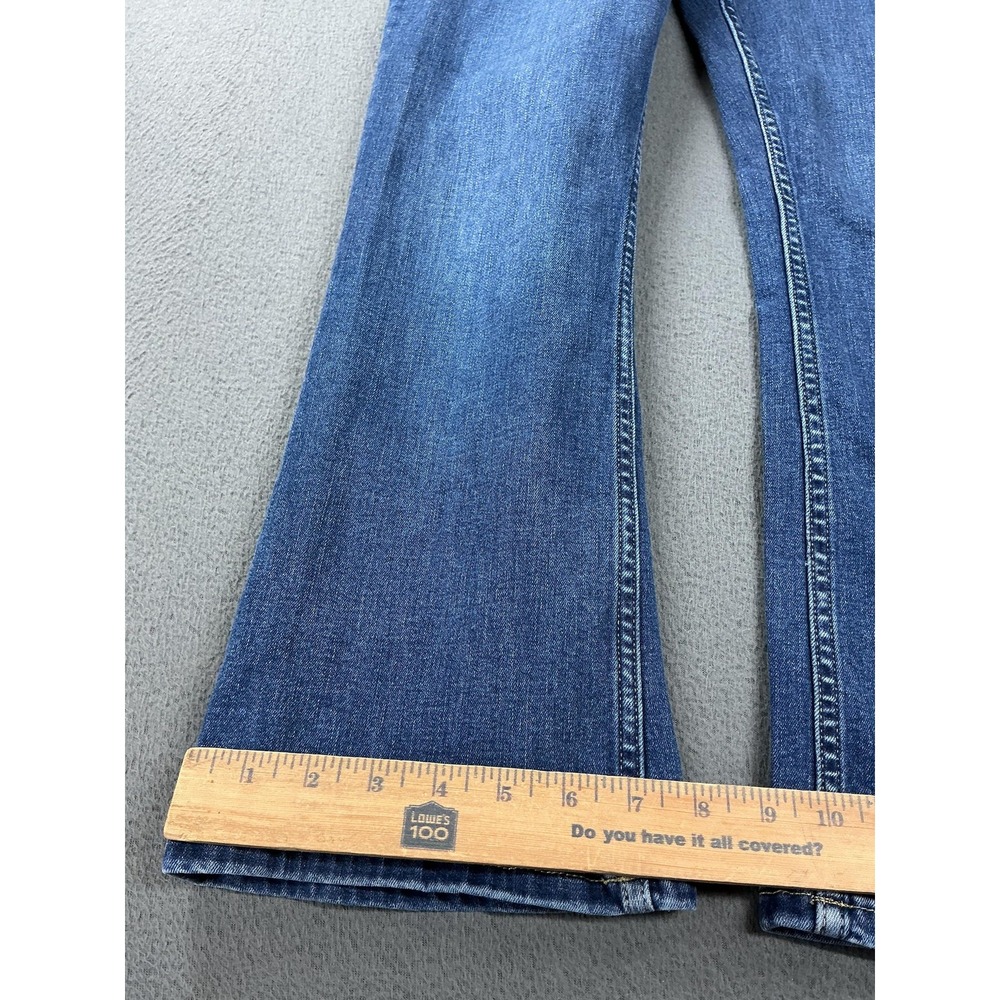 Spanx Jeans Womens 8 Blue Flared High Rise Stretch Medium Wash Denim Pants - Picture 4 of 11